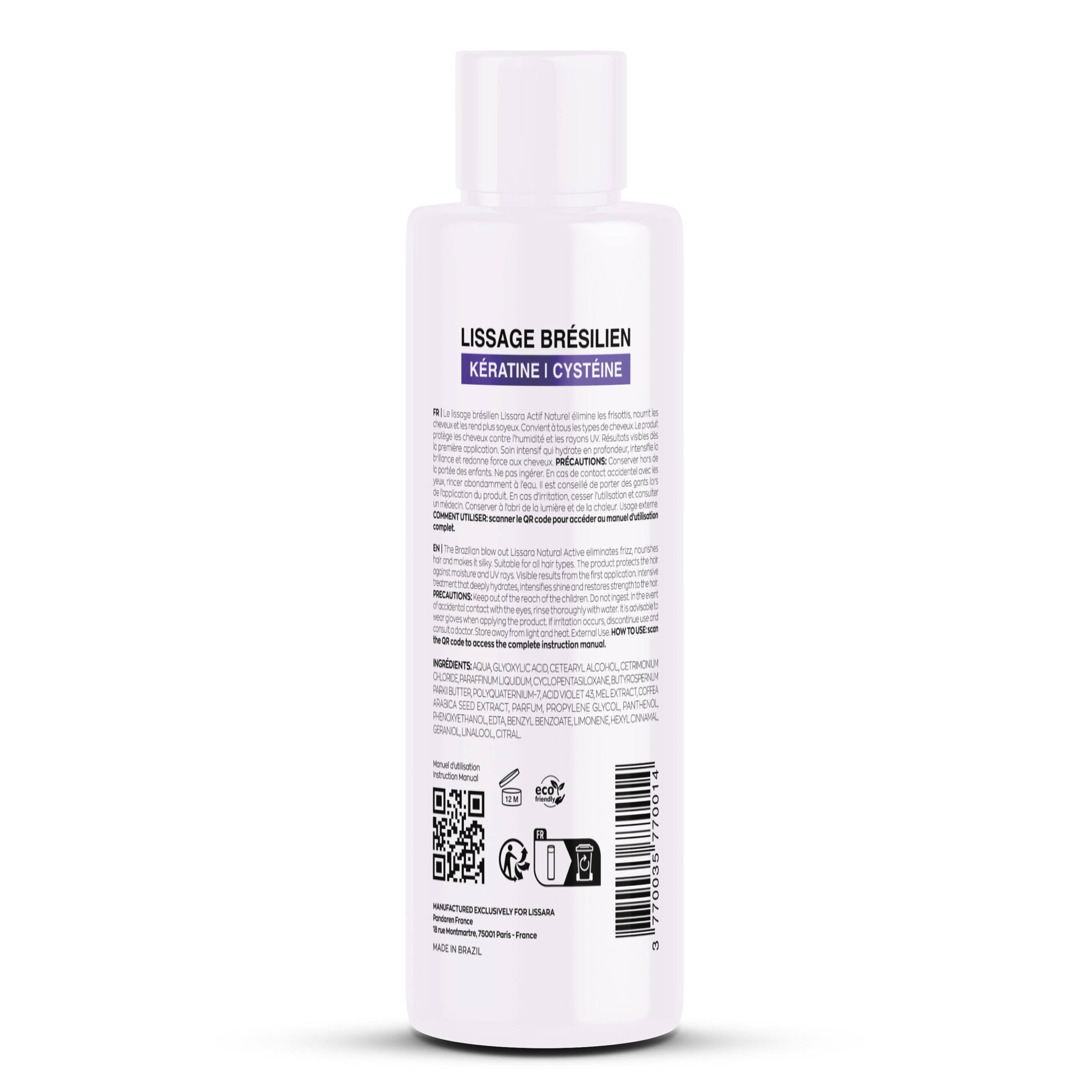 Lissage Brésilien Lissara - Actif Naturel 2 en 1 - Sans formol - Soin profond rajeunissant – 150ml *Nouveau Flacon* – visuel 2