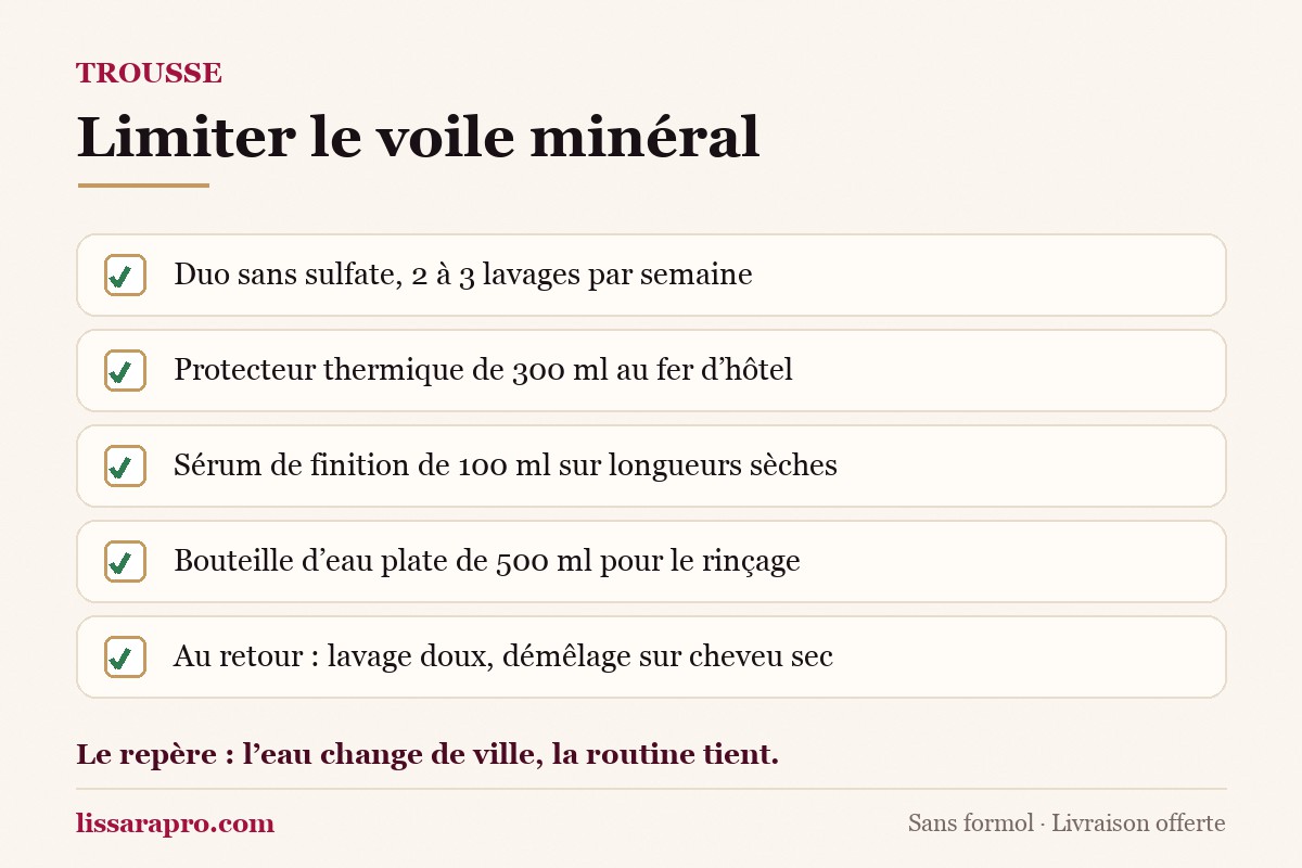 Infographie Lissara : la trousse de voyage d’un lissage brésilien.