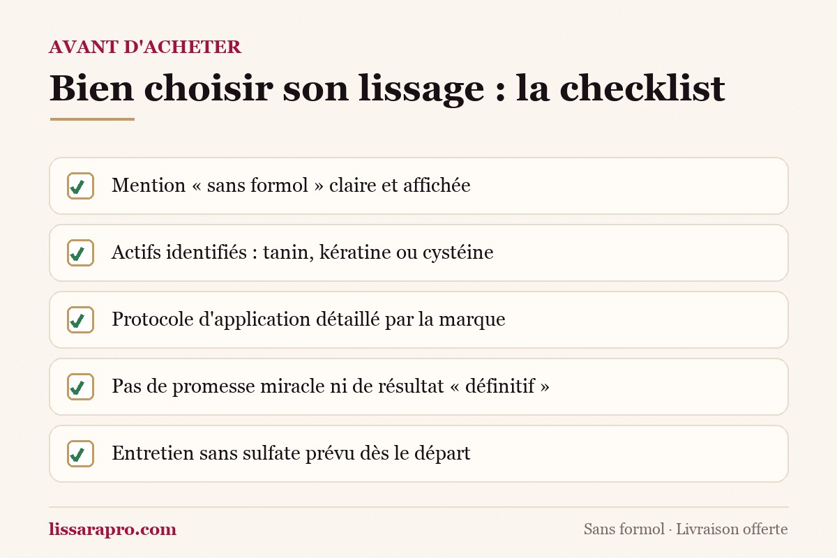 Infographie : la checklist pour bien choisir son lissage sans formol