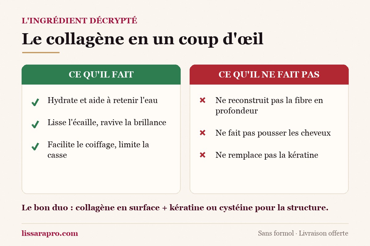 Infographie : ce que le collagène fait et ne fait pas pour les cheveux