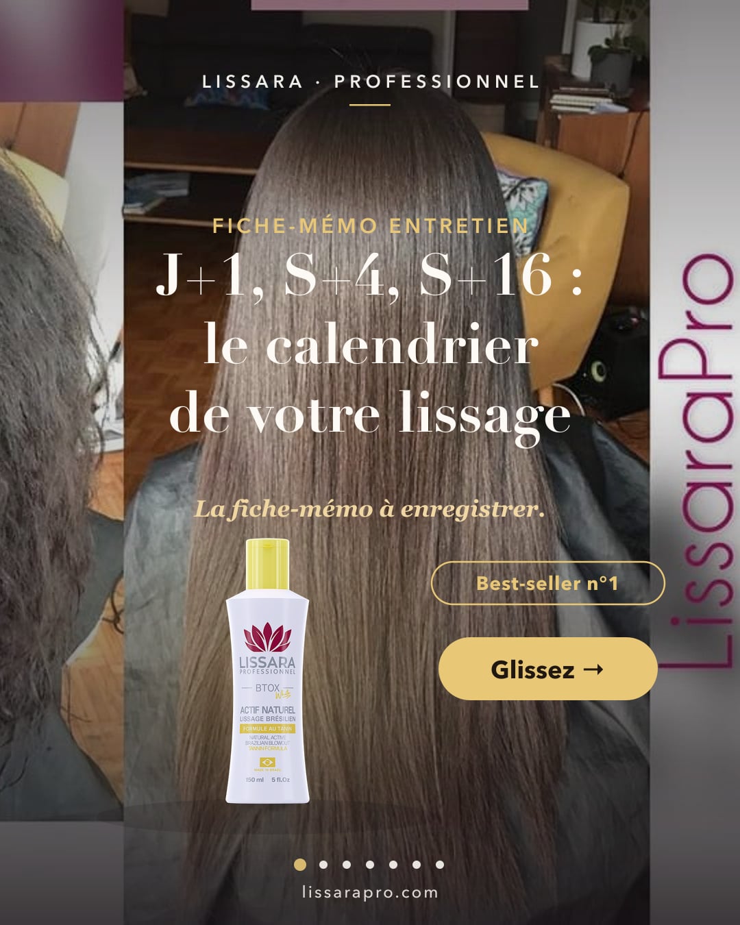 Calendrier d'entretien d'un lissage brésilien semaine par semaine — post Instagram @lissarapro
