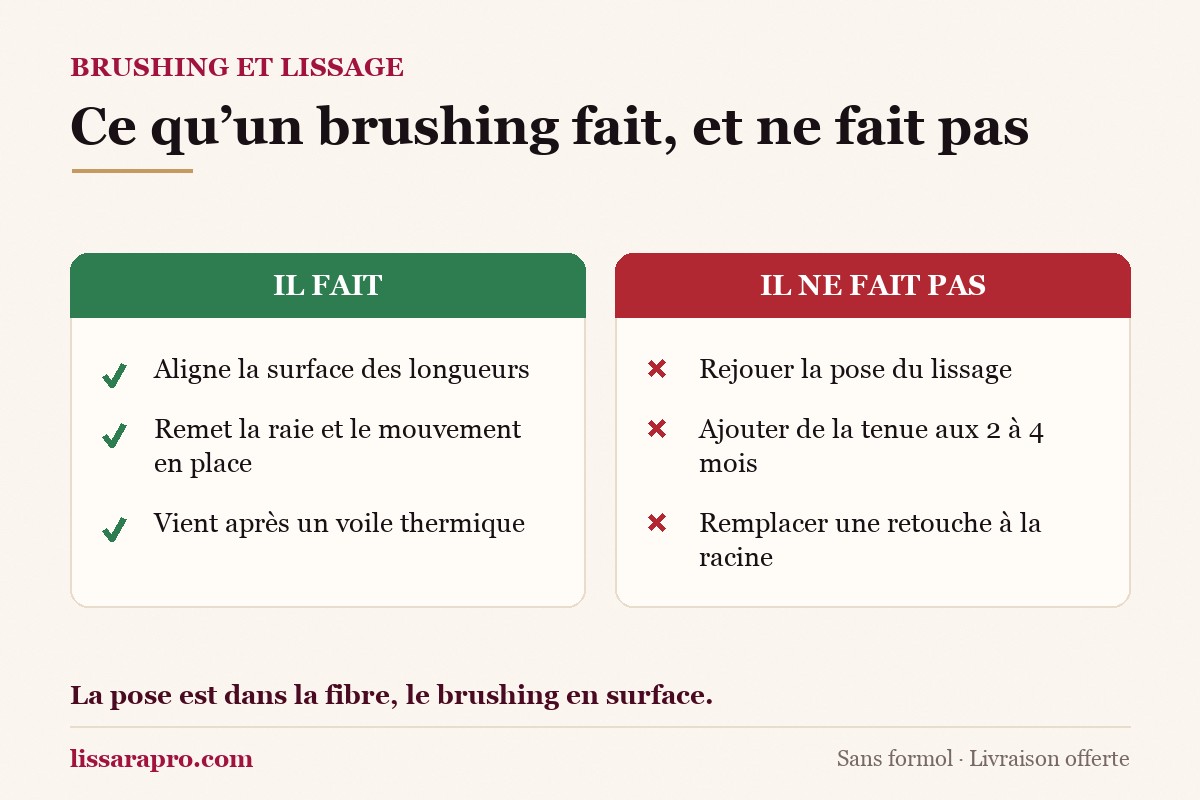 Ce qu’un brushing fait et ne fait pas sur une chevelure lissée